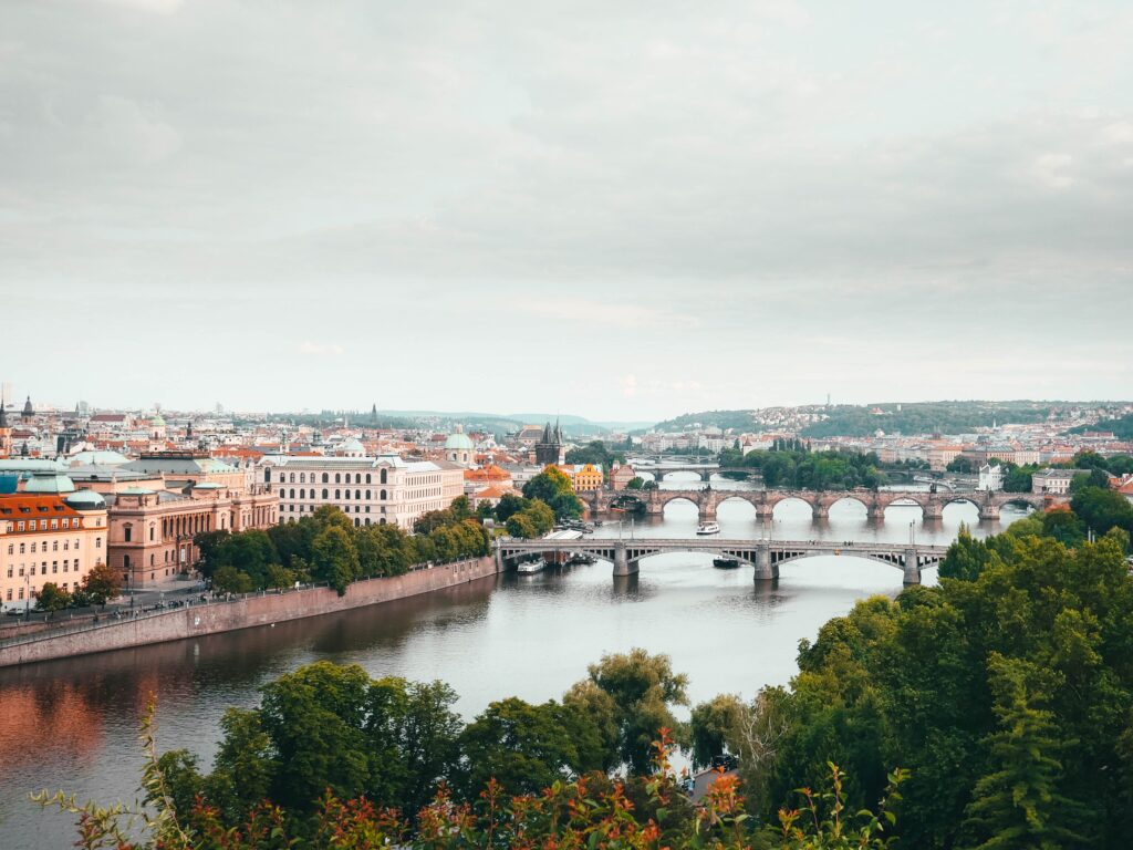 A photo of Prague from above